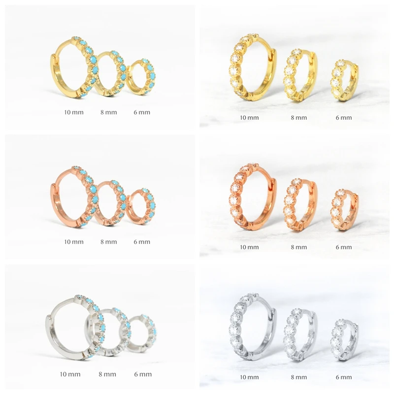 Женские круглые серьги кольца из серебра 2020 пробы с бирюзой|Серьги-кольца| |