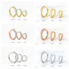 Серьги-кольца женские, из серебра 2020 пробы, с бирюзой, пирсинг, 925