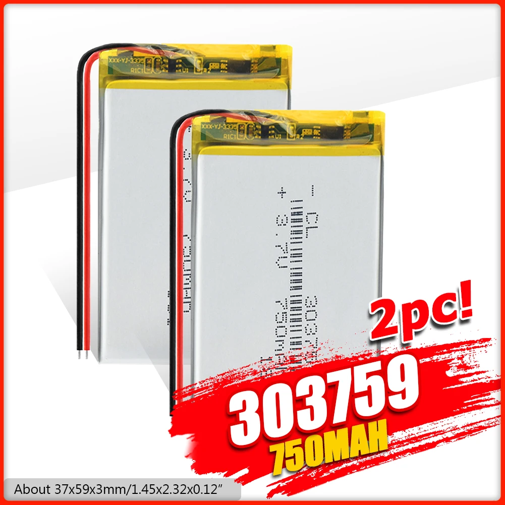 1/2/4 шт. литий ионный полимерный 3 7 В 303759 750 мАч аккумулятор для устройство обучения