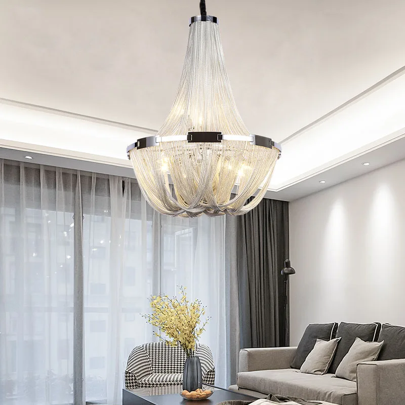 Современная алюминиевая люстра на цепочке Manggic роскошный цепной светодиодный