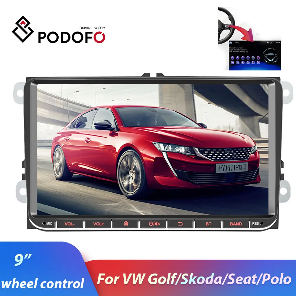 Podofo 2DIN Android/ISO Зеркало Ссылка автомобильное радио для VW/Volkswagen/Golf/Polo/Passat/b7/b6/SEAT/leon/Skoda