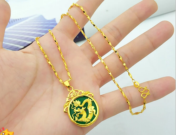 Женское Нефритовое ожерелье Sha Jin Tenglong модное с кулоном ювелирные аксессуары