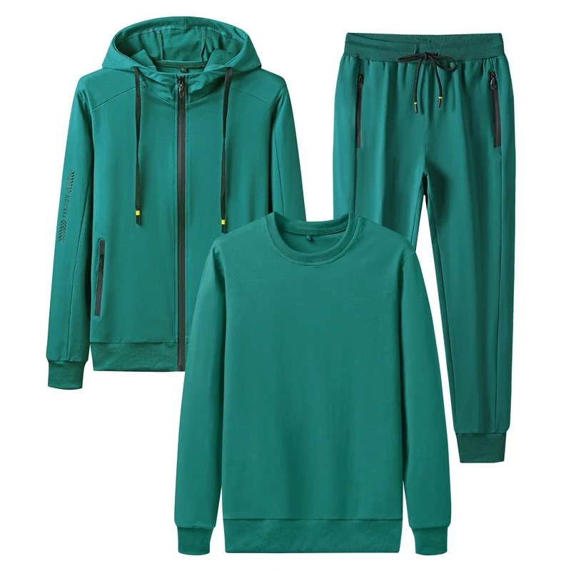 

Men's Hooded Athletic Wear Men 3 Piece Set Men 2021 Spring Autumn Sportswear Sweatshirt Jogging Sweatpants Tracksuit For Men