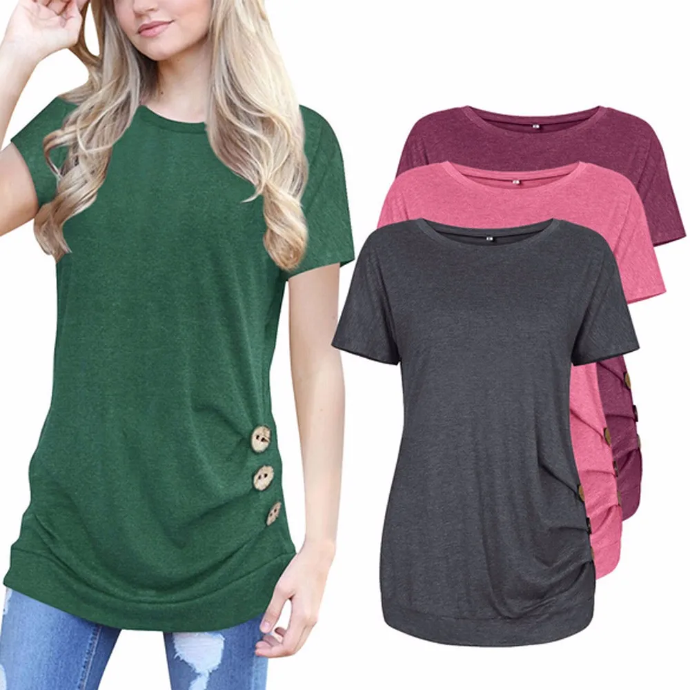 

Sprint Summer Autumn Large Sizes Women T-shirt Solid O Neck Long Short Sleeve Rounded Hem Long Tshirt Casual Top Female Tunic