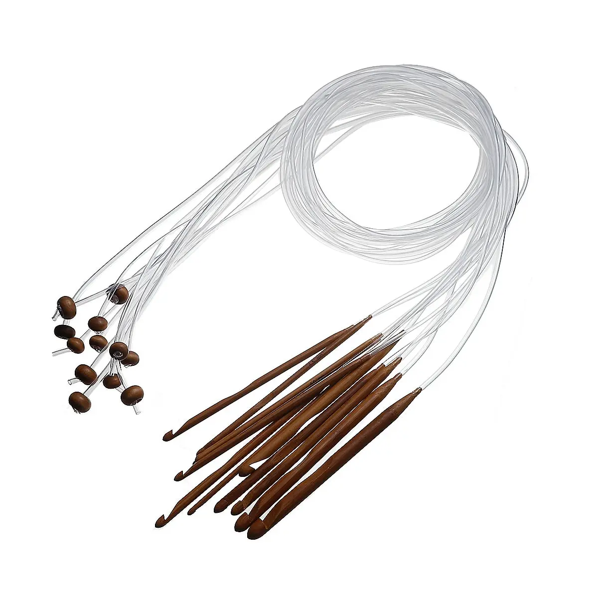 Натуральная бамбуковая ручка гибкий Австралийский тунисский ковер крючки для