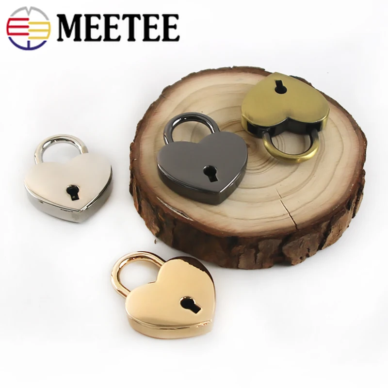 2/5 шт. Meetee металлическая застежка в форме сердца закручивающийся замок с ключом DIY