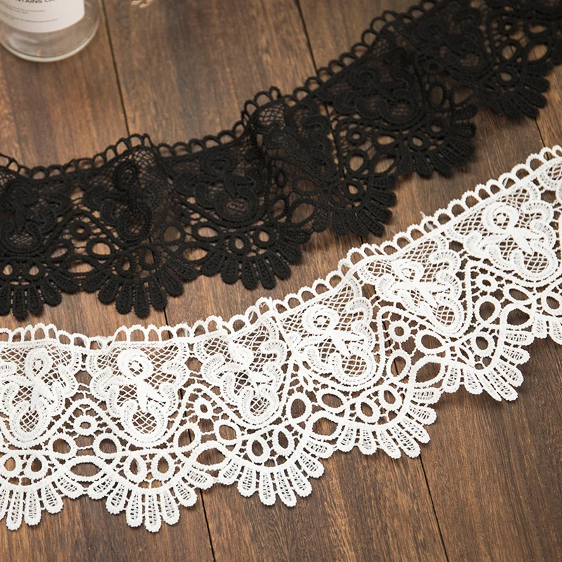 Кружевная лента 2 ярда белая черная Водорастворимая для шитья 12 см широкая
