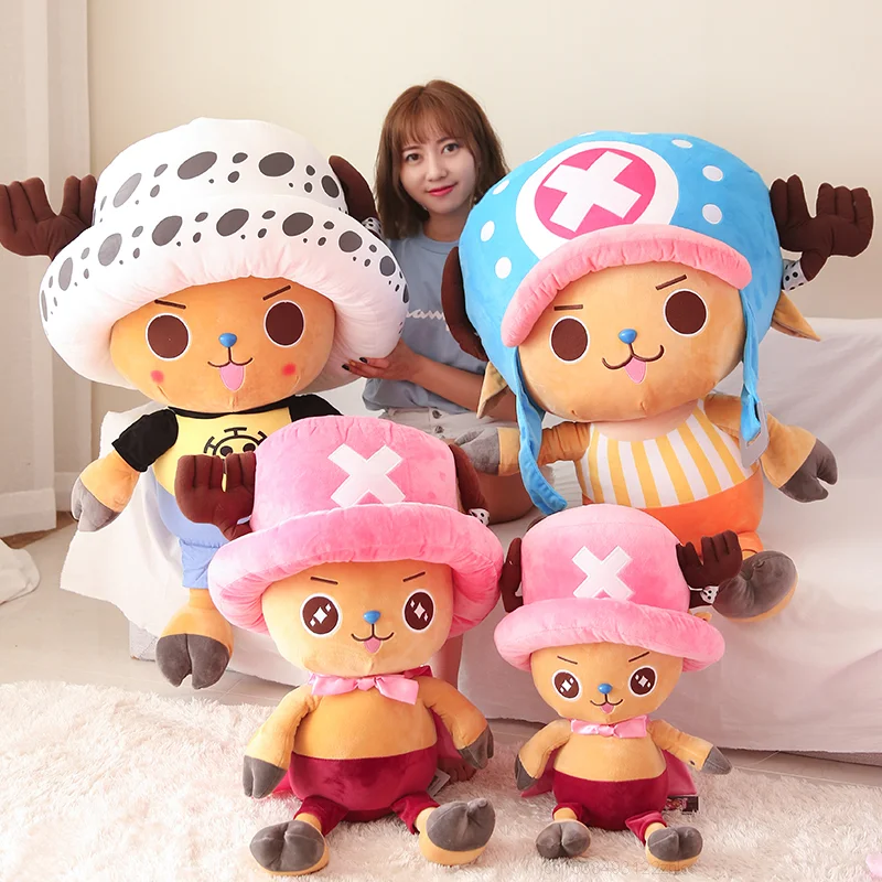 Большой Размеры Аниме One Piece Чоппер Плюшевые игрушки Куклы Kawaii милые милый мягкий