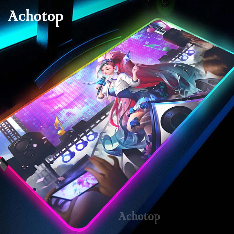 

High Quality League of Legends KDA Seraphine Game mousepad RGB PC Gamer Computer Mouse Mat Large Mouse Pad Keyboards Desk Mat