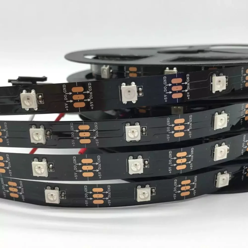 WS2812B DC5V 1 м/3 м/5 м 30/60/74/96/144 пикселей/светодиодов/м умная светодиодная Пиксельная