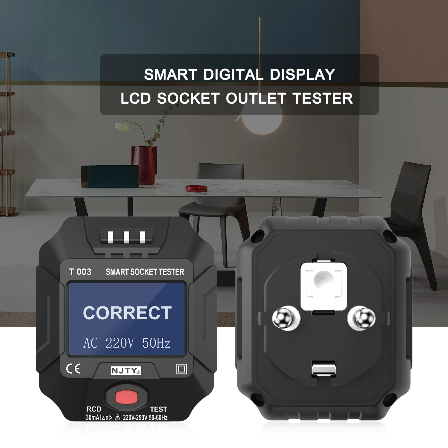 Индикатор электрической розетки NJTY 220 ~ 250 В с ЖК-дисплеем | Инструменты