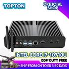 Topton популярный безвентиляторный игровой ПК Intel Core i7 10710U 1165G7 Настольный ПК геймер Windows 10 Ubuntu 2 * DDR4 M.2 PCIe SSD4K 60Hz HTPC