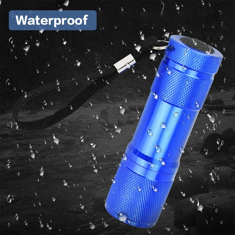 LED UV Flashlight 395nm 9 LEDsPortable Mini Small Torch Detection Light Violet Black | Лампы и освещение