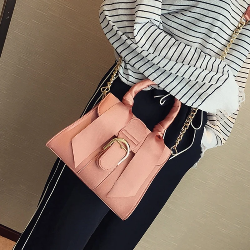 2 Pcs European Style Handbags Velvet Women Bag Bow Tie Sweet Lady Tote Chain Shoulder Satchel Pink &amp Brown | Багаж и сумки