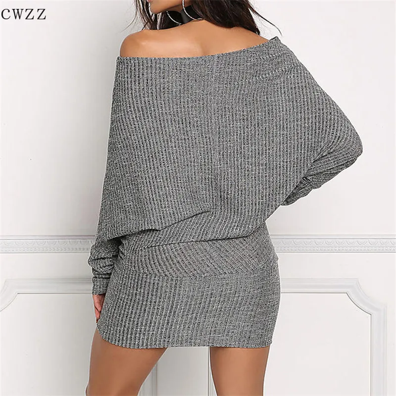 С длинным рукавом трикотажное сексуальное платье с рукавами летучая мышь летние