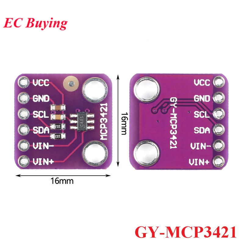 

MCP3421 I2C SOT23-6 delta-sigma ADC оценочный модуль, плата для PICkit, модуль последовательного анализатора, GY MCP3421