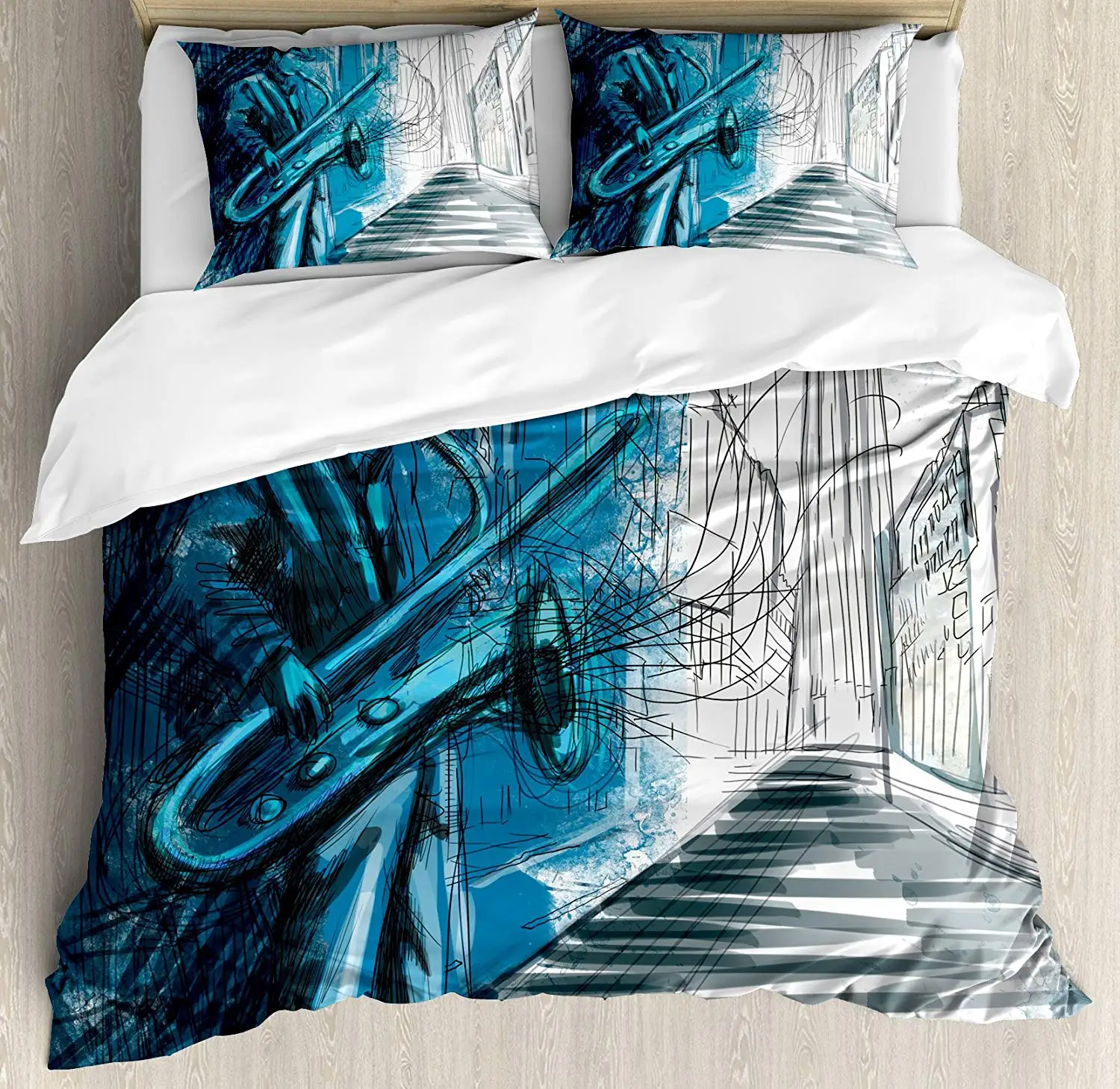 Комплект пододеяльников для музыки наволочка саксофона большого размера мужчин