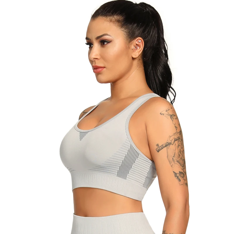 

3 Color Yoga Bras For Women Vest Style Shockproof Fitness Running Bra High-intensity Sports Underwear Beauty Back Yoga Wear