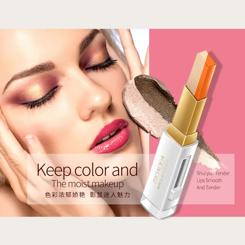 Палочка для теней век двухцветная стерео мерцающая кремовая ручка палитра