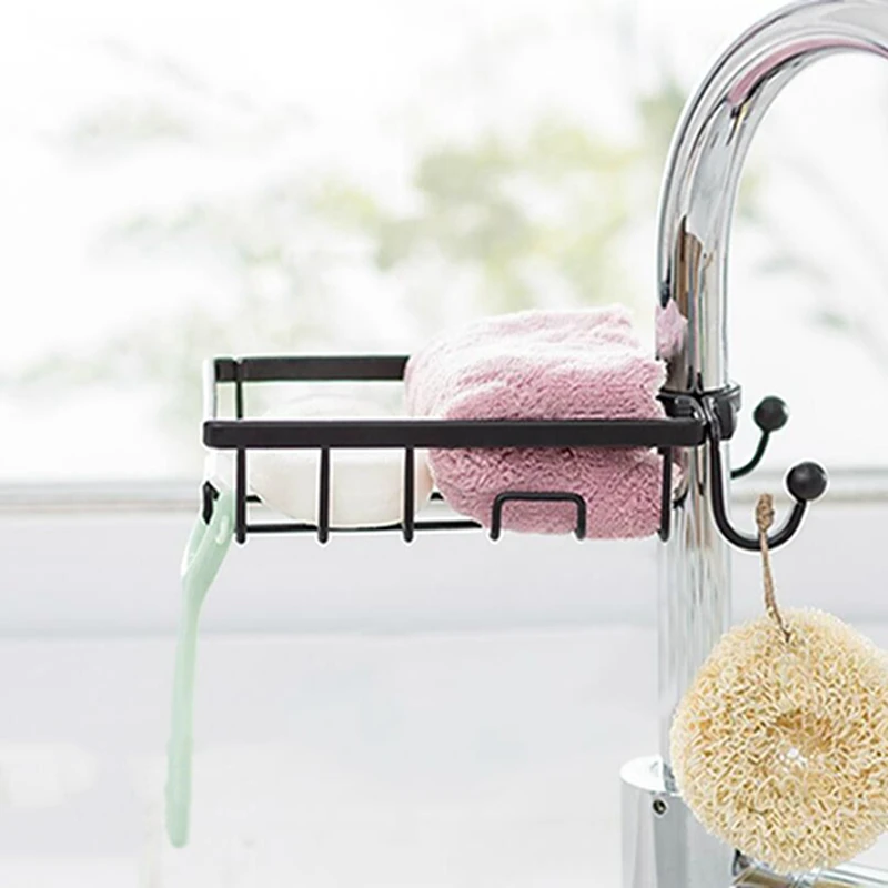 Черный железный художественный смеситель стеллаж для хранения кухонная