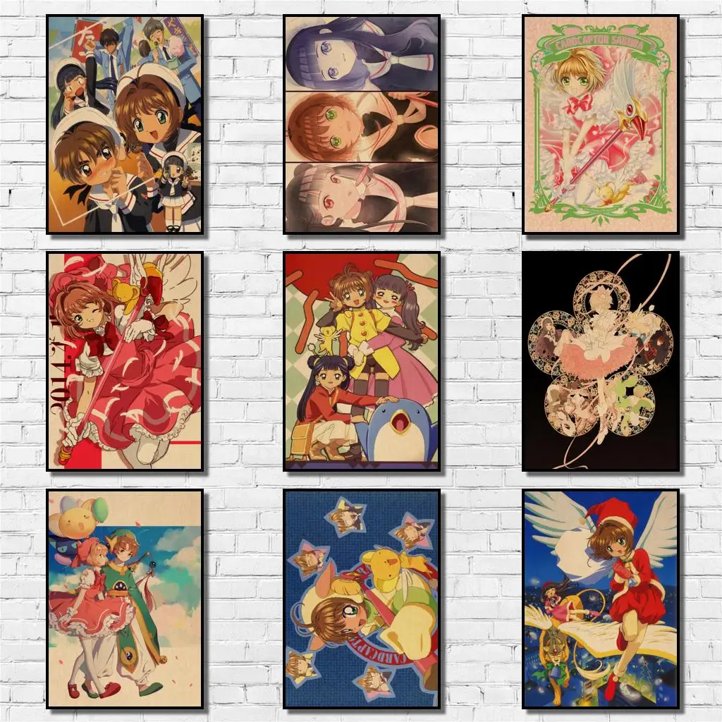 

35 рисунков аниме карточка Captor Sakura плакат из крафт-бумаги рисунок из мультфильма для кофейни Bar 1