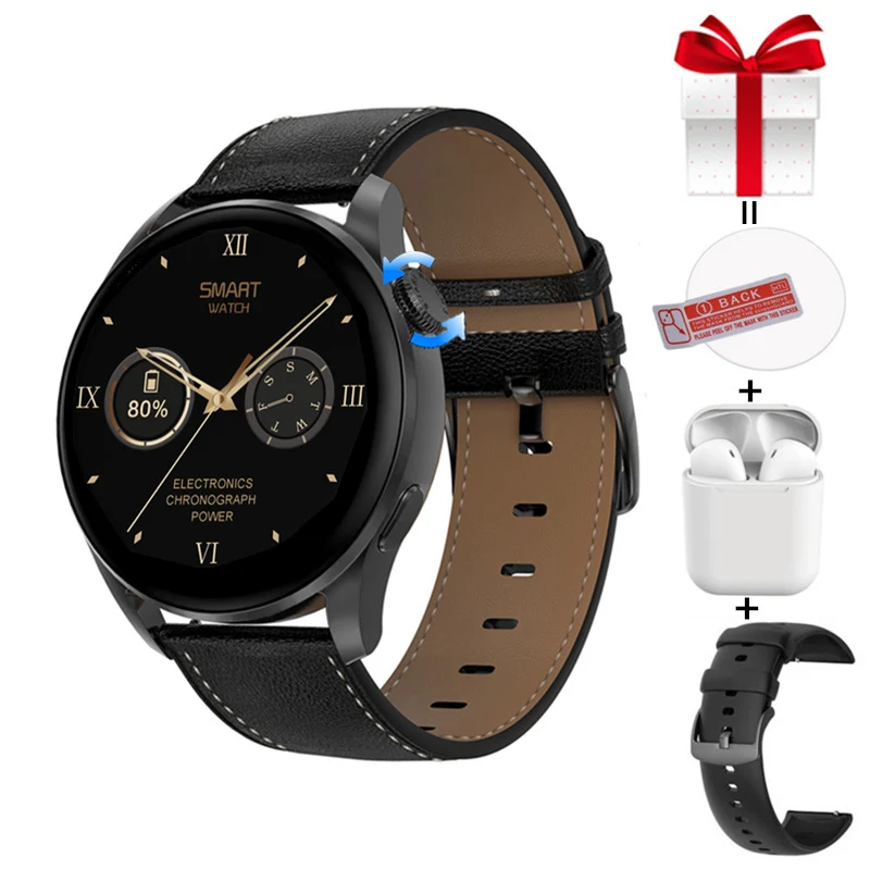 

Men's Smartwatch DT3 Wireless Charging IP68 Waterproof With Answering Call 100+ Watchface DIY Custom Knob Smart Watch 2021