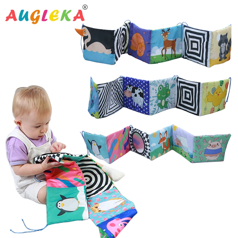 

0-12 Months Baby Toys Crib Bumper Newbron Cloth Book Infant Rattles Knowledge Around Multi-Touch Colorful Bed Bumper Baby Toys