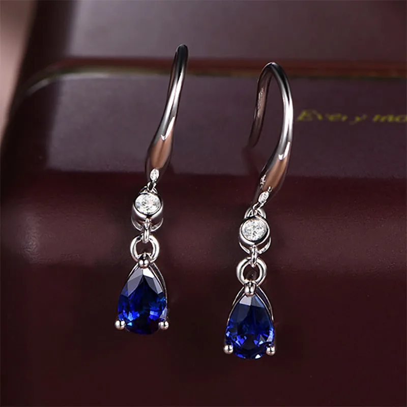 Bague Ringen серебряные 925 ювелирные изделия серьги Сапфир Сивер корейские серьги ювелирные изделия фиолетовый/синий/желтый цвет вечерние подарки для свиданий