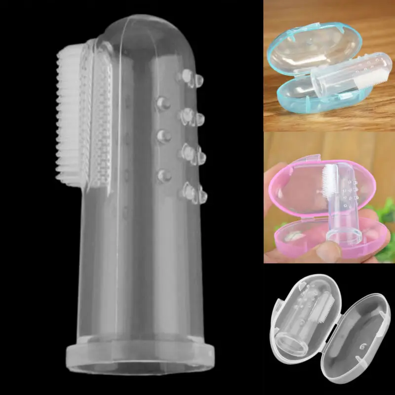 Для малышей и детей постарше детские мягкие силиконовые палец зубная щетка Зубы