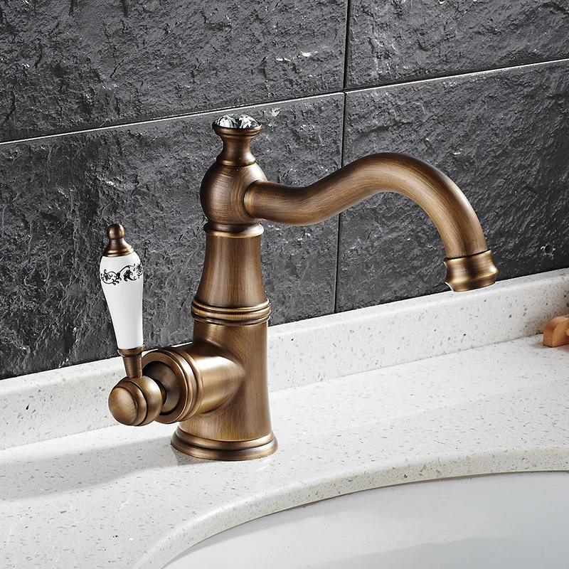 Vidric Black/Chrome/Gold/Antique/Nickel Basin Faucet Single Handle Mixer Tap Hot &amp Cold Bathroom Sink Water | Обустройство дома
