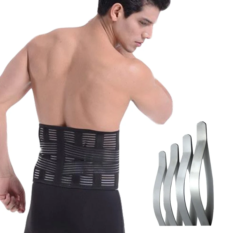 

4 Metal Support Bars Waist Protector Back Support Belt Lumbar Spine Brace Men Women Orthopedic Medical Posture Corrector B014