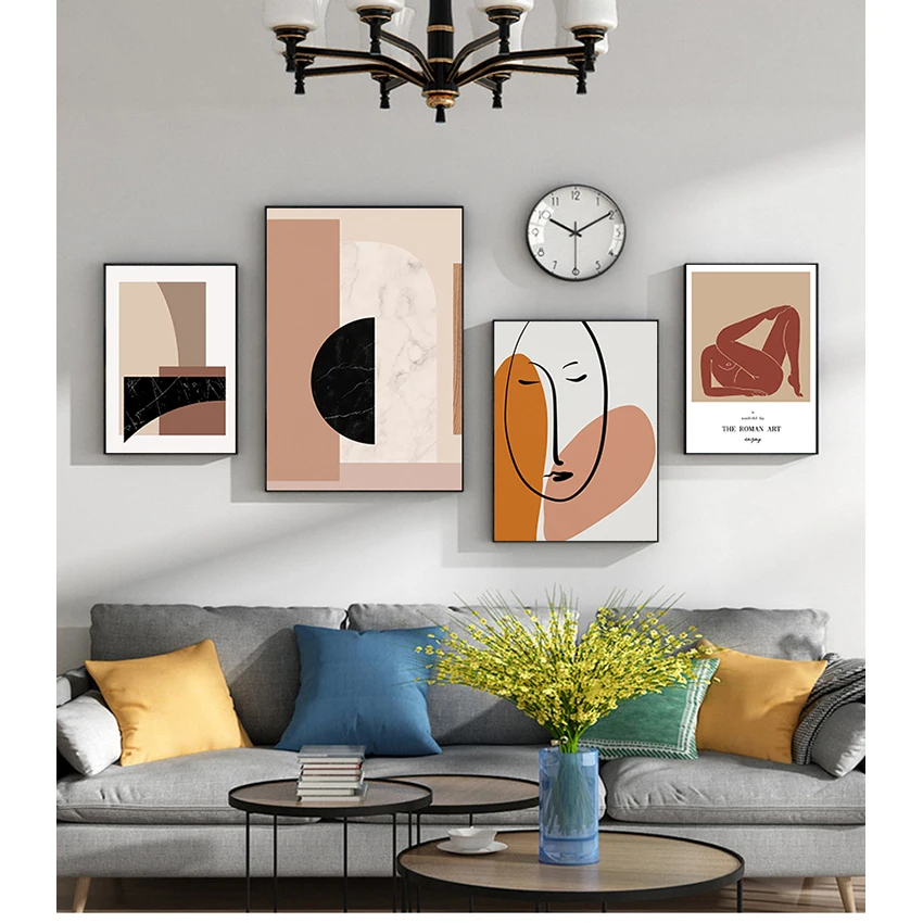 

Art Picture for Gallery Living Room Home Decoration Abstract Scandinavia Marble Canvas Paintings Nordic Posters Prints Wall