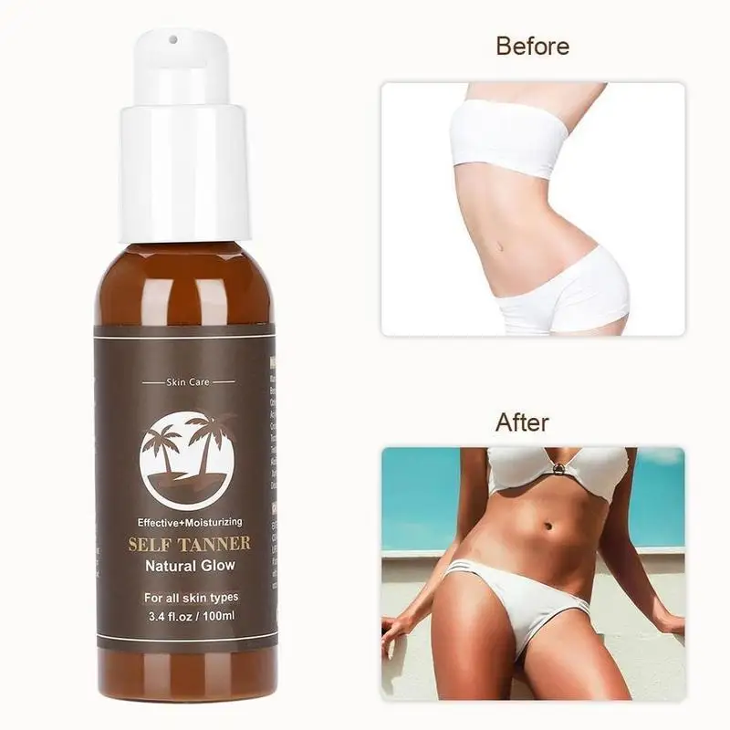 

ISNER MILE Self Tanning Body Cream Sunless Bronzer Natural Solarium Oil Long Lasting Face Sun Tan Bronze Salon Lotion 100ml