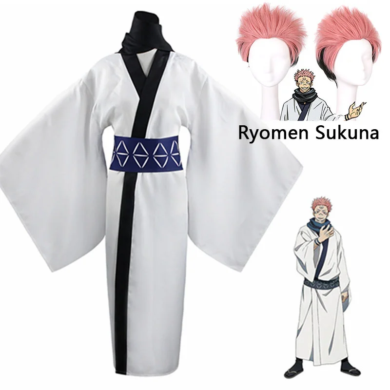 

Anime Jujutsu Kaisen Ryomen Sukuna Cosplay Costume Wig Japanese Kimono Carnival Uniform Hanfu Men Women Christmas Clothes Set