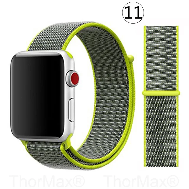 Ремешок для часов Apple Watch 4 серии 5 4 3 мягкий легкий дышащий нейлоновый спортивный ремешок 38 мм 42 мм 40 мм 44 мм Ремешки для наручных часов - Цвет ремешка: 11-Flash