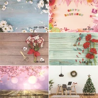 vinyl custom photography backdrops prop flower and wooden planks photography background 0136