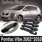 Черное углеродное волокно для Pontiac Vibe 2003 2004 2005 2006 2007 2008 2009 2010 крышка дверной ручки наклейка украшение автомобильные аксессуары