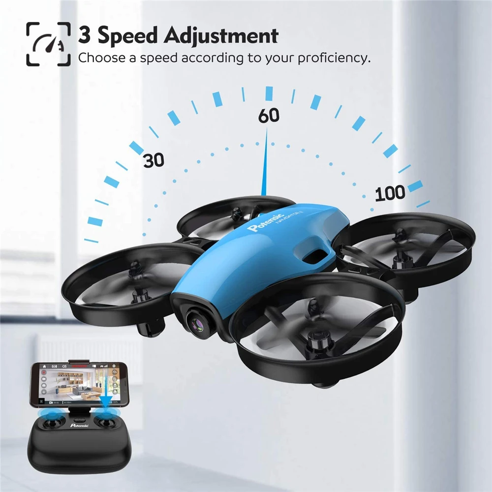 Potencisic-Mini Dron de control remoto A30W para ni&ntilde;os, cuadric&oacute;ptero con c&aacute;mara HD de 720P, bot&oacute;n de despegue, configuraci&oacute;n de ruta de aterrizaje, Avi&oacute;n de juguete-3