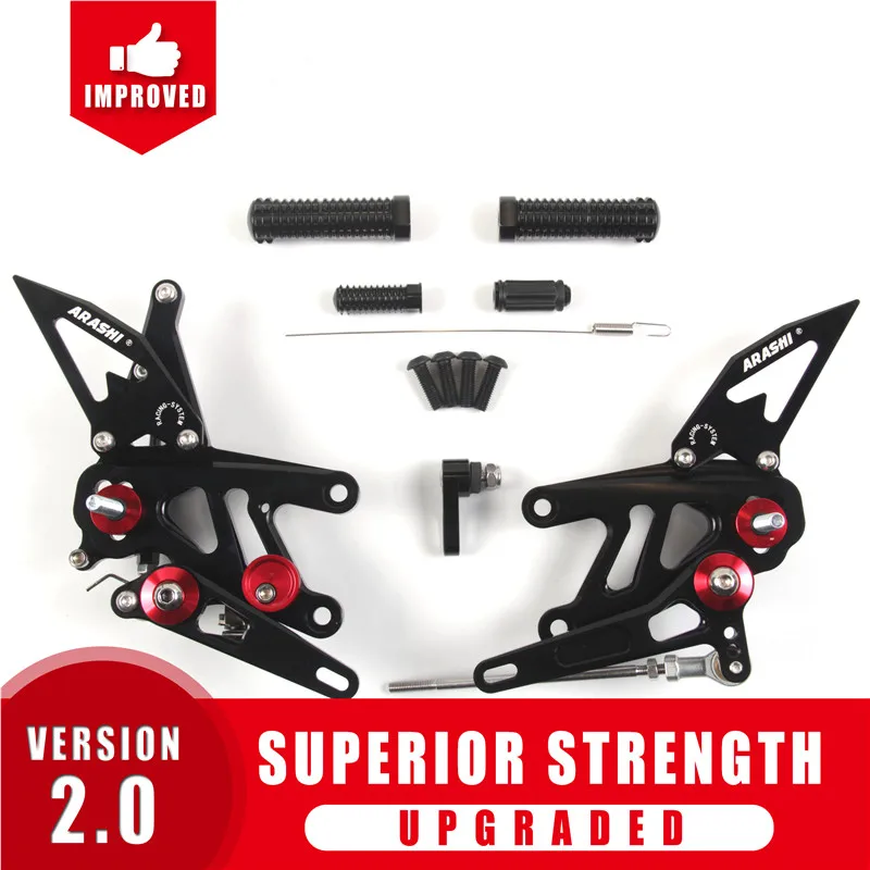 Black Arashi CNC Регулируемые подножки для APRILIA RSV4 завод APRC ABS 2013- подножки подножка мотоциклиста RSV 4 алюминий - Цвет: Black