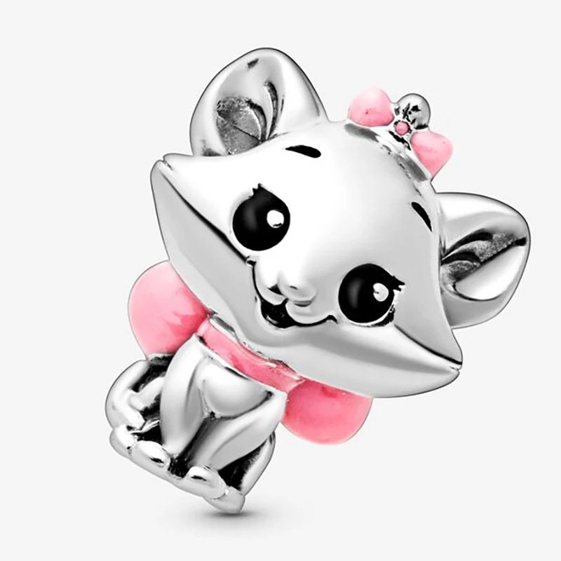 

High Quality 925 Sterling Silver The Cat Beads Charms fit Original Pandora Bracelet Fine Jewelry Gift