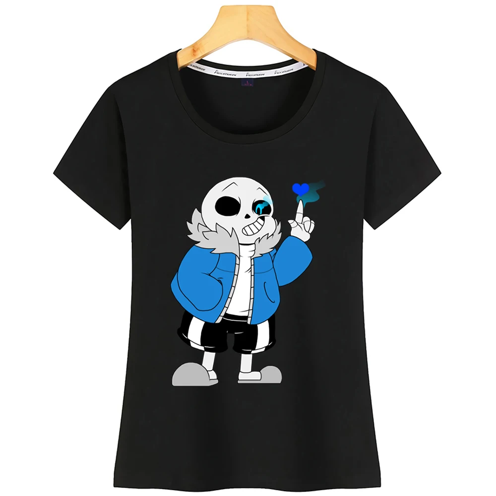 Топы футболка женская Undertale Sans Game Модная хлопковая с надписями | Женская одежда