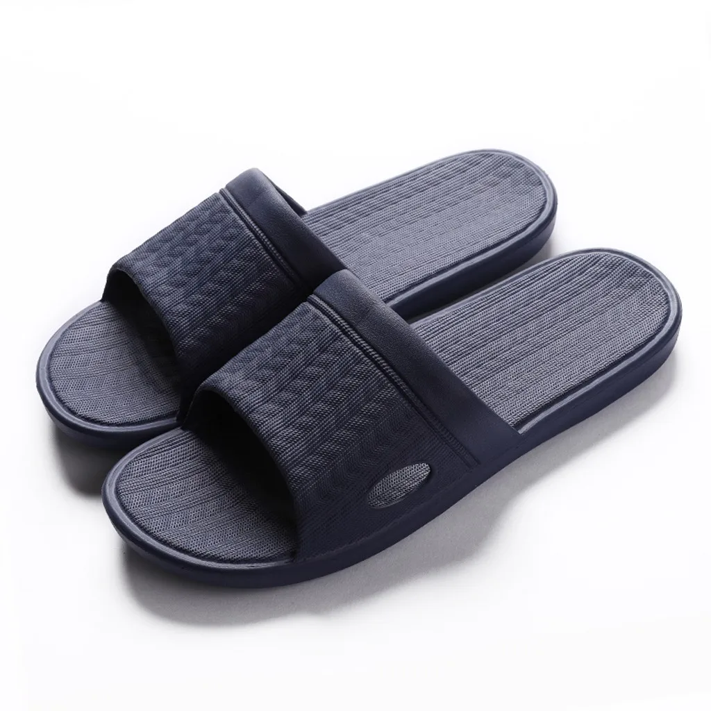 

Non-slip Flat Home Slipper Men Shoes Large Size Breathable Men's Summer Footwear Solid Color Indoor Flip Flops Shoes For Men