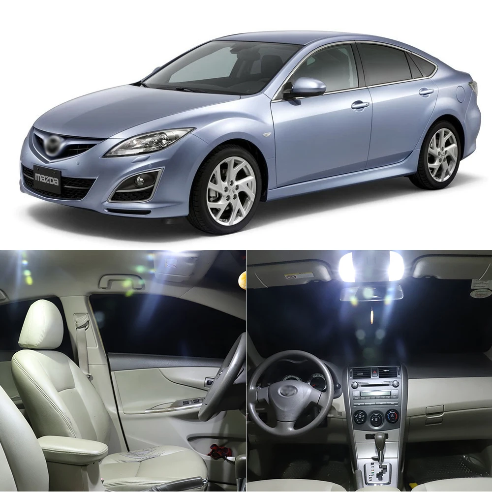 11 шт. Ксеноновые белые светодиодный ные лампы посылка салона автомобиля Mazda 6 2009