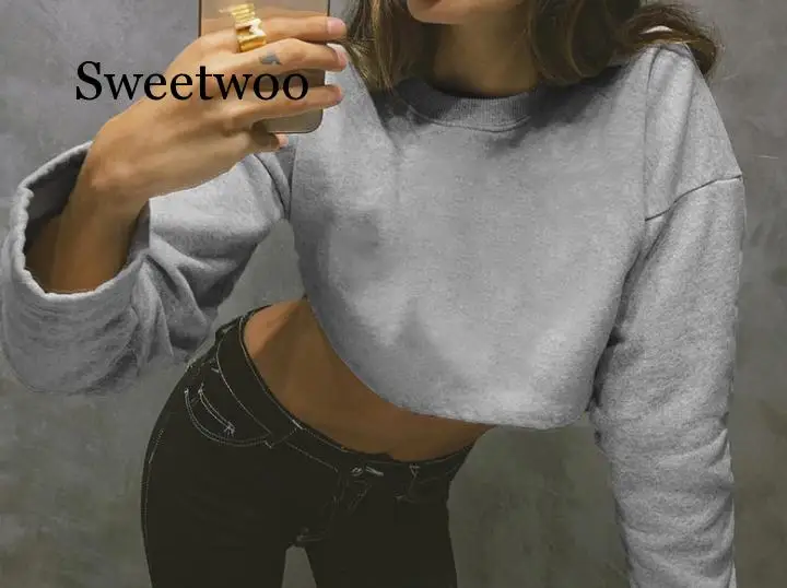 Модная женская футболка укороченный топ 2020 осенняя свободная Дамский