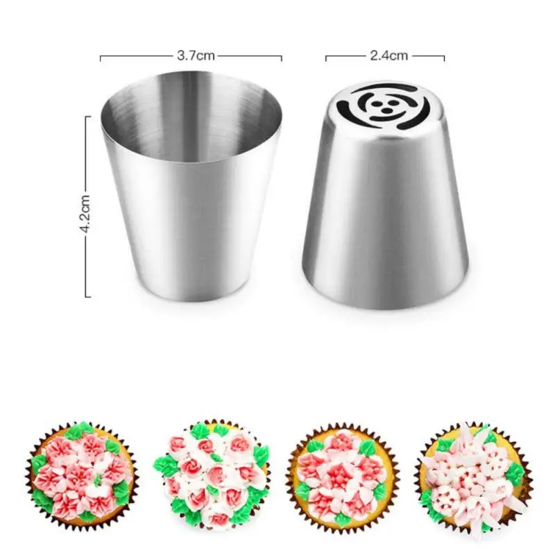 14 шт./компл. насадка для глазури тюльпана из нержавеющей стали пирожных насадки