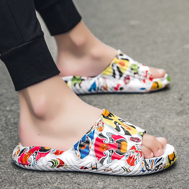 Мужские пляжные тапочки простые женские домашние Нескользящие сандалии и тапки