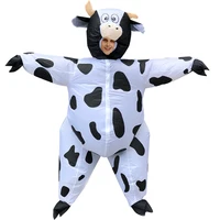 adult party cosplay costume for man woman black white cow inflatable costume halloween purim moscot role play disfraz