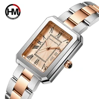 new arrival japan 2035 quartz movt simple square dial classic women watches elegent stainless steel rose gold wrist watch