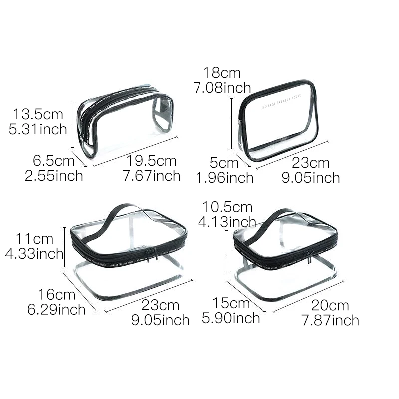 Прозрачная дорожная косметичка DINIWELL на молнии для женщин прозрачные сумочки