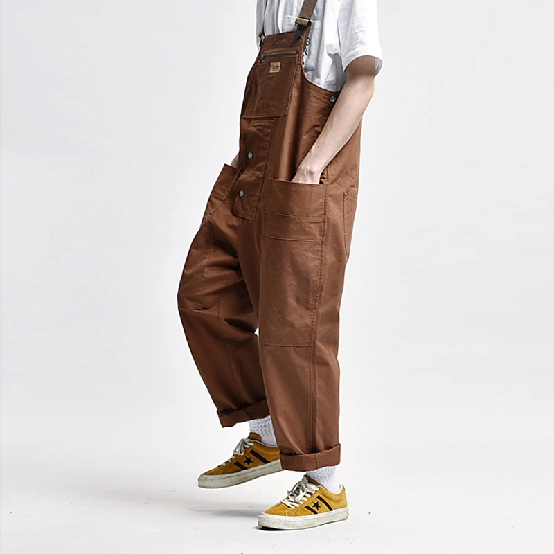 Мужские комбинезоны повседневные свободные брюки-карго в японском стиле Мужская